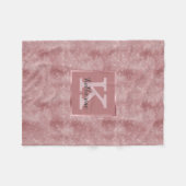 Girly Dusty Roos Gold Glam Diamond Monogram Naam Fleece Deken (Voorkant (Horizontaal))
