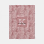 Girly Dusty Roos Gold Glam Diamond Monogram Naam Fleece Deken (Voorkant)