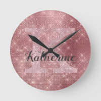 Girly Dusty Roos Gold Sparkle Glam Monogram Naam