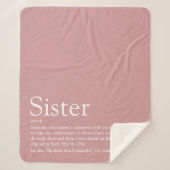 Girly Dusty Roos Pink Fun Sister Definition Sherpa Deken (Voorkant)