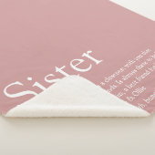 Girly Dusty Roos Pink Fun Sister Definition Sherpa Deken (3/4)