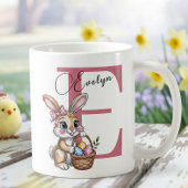 Girly Easter Basket Rabbit Custom Name Easter Gift Koffiemok
