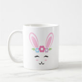 Girly Easter Glam Bunny Face Koffiemok (Links)
