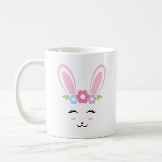 Girly Easter Glam Bunny Face Koffiemok (Links)