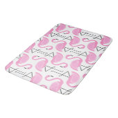 Girly Eenvoudig Modern Roze Flamingo patroon Badmat (Gekanteld)