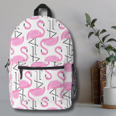 Girly Eenvoudig Modern Roze Flamingo patroon Bedrukte Rugzak