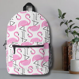 Girly Eenvoudig Modern Roze Flamingo patroon Bedrukte Rugzak