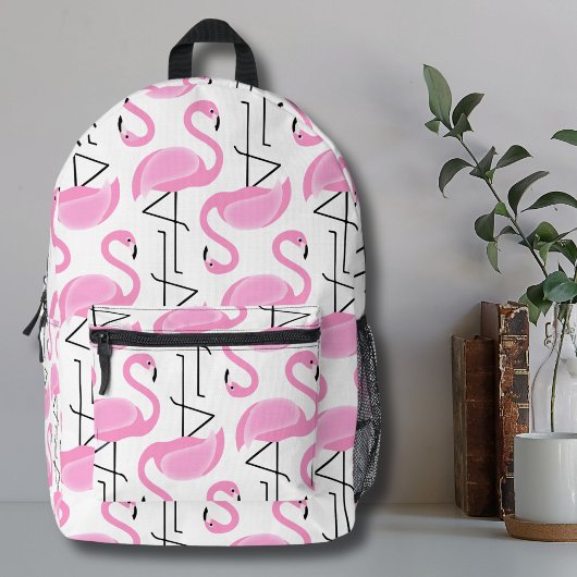 Girly Eenvoudig Modern Roze Flamingo patroon Bedrukte Rugzak