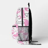 Girly Eenvoudig Modern Roze Flamingo patroon Bedrukte Rugzak (Rechts)