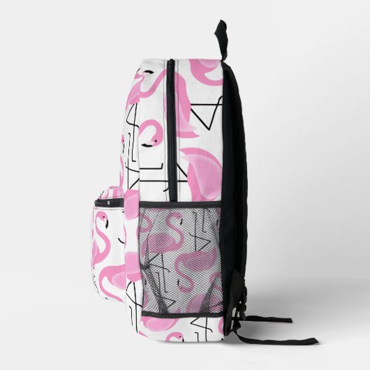 Girly Eenvoudig Modern Roze Flamingo patroon Bedrukte Rugzak (Rechts)