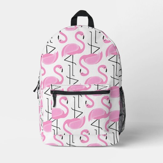 Girly Eenvoudig Modern Roze Flamingo patroon Bedrukte Rugzak (Voorkant)