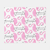 Girly Eenvoudig Modern Roze Flamingo patroon Fleece Deken (Voorkant (Horizontaal))