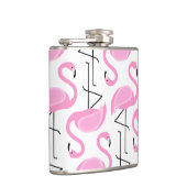 Girly Eenvoudig Modern Roze Flamingo patroon Heupfles (Rechts)