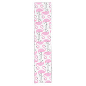 Girly Eenvoudig Modern Roze Flamingo patroon Korte Tafelloper (Voorkant)