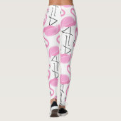 Girly Eenvoudig Modern Roze Flamingo patroon Leggings (Achterkant)