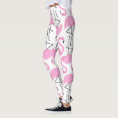 Girly Eenvoudig Modern Roze Flamingo patroon Leggings (Links)