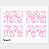 Girly Eenvoudig Modern Roze Flamingo patroon Rechthoekige Sticker (Vel)