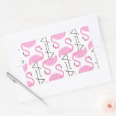 Girly Eenvoudig Modern Roze Flamingo patroon Rechthoekige Sticker (Envelop)