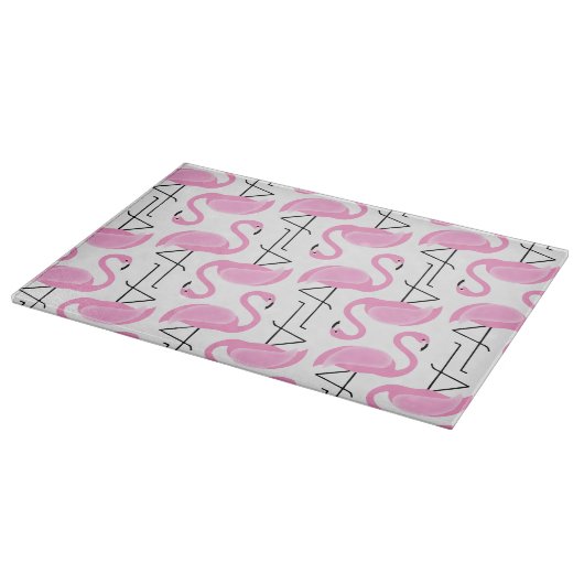 Girly Eenvoudig Modern Roze Flamingo patroon Snijplank (Hoek)