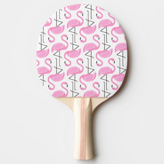 Girly Eenvoudig Modern Roze Flamingo patroon Tafeltennisbatje (Voorkant)