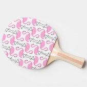 Girly Eenvoudig Modern Roze Flamingo patroon Tafeltennisbatje (Zijkant)