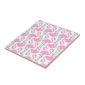 Girly Eenvoudig Modern Roze Flamingo patroon Tegeltje (Zijkant)