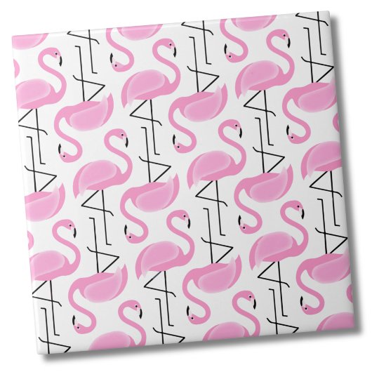 Girly Eenvoudig Modern Roze Flamingo patroon Tegeltje