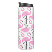 Girly Eenvoudig Modern Roze Flamingo patroon Thermosbeker (Geroteerd rechts)
