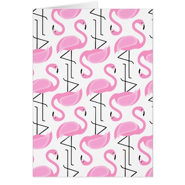 Girly Eenvoudig Modern Tropisch Roze Flamingo patr (Voorkant)