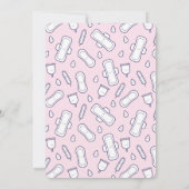 Girly Eerste Periode Roze Leuke Menstruele Pad Par Kaart (Achterkant)