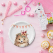 Girly egel, kinderen jarig papieren bordje (Feest)