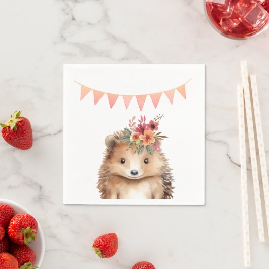 Girly egel, kinderen jarig servet (Insitu)