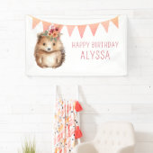 Girly egel, verjaardagsfeestje voor kinderen spandoek (Insitu)