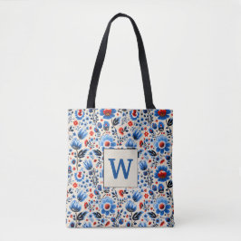 Girly Elegant Blauw Wildflowers Stijlvol Custom Tote Bag