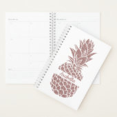 Girly Elegant Blush Pink Glitter Ananas Naam Planner (Display)