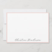 Girly Elegant Blush Roze Stationery Flat Notitiekaartje (Voorkant)