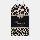 Girly Elegant, Bow, Leopard Print, Dress Price Lab Cadeaulabel (Voorkant)