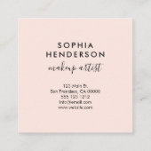 Girly Elegant Calligraphy Blush Pink Vierkante Visitekaartje (Achterkant)