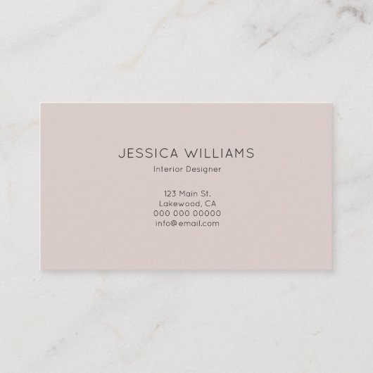 Girly Elegant Calligraphy Professional Beige Visitekaartje (Achterkant)