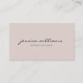 Girly Elegant Calligraphy Professional Beige Visitekaartje (Voorkant)