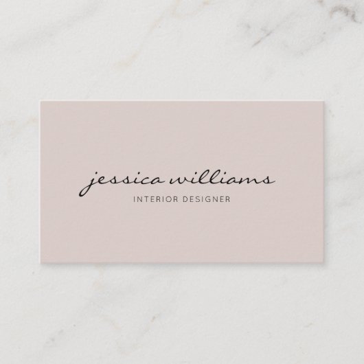 Girly Elegant Calligraphy Professional Beige Visitekaartje (Voorkant)