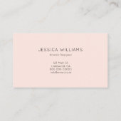 Girly Elegant Calligraphy Professional Blush Pink Visitekaartje (Achterkant)