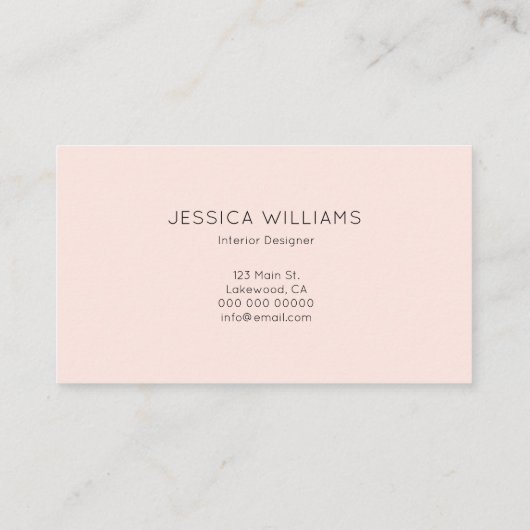 Girly Elegant Calligraphy Professional Blush Pink Visitekaartje (Achterkant)