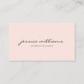 Girly Elegant Calligraphy Professional Blush Pink Visitekaartje (Voorkant)