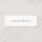 Girly Elegant Calligraphy Professional White Mini Visitekaartje (Voorkant)