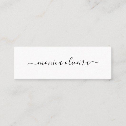 Girly Elegant Calligraphy Professional White Mini Visitekaartje (Voorkant)
