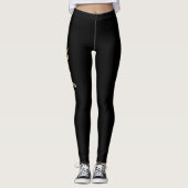 Girly Elegant Chic Faux Gold en Black Bride Leggings (Voorkant)