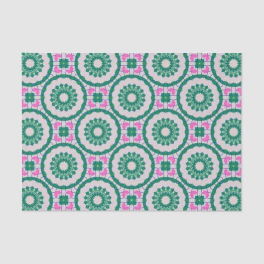 Girly Elegant Colorful Mosaic Geometric Pattern Tissuepapier (Voorkant)