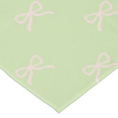 Girly Elegant Green & Pink Bow Pattern Spring Tafelkleed (Gekanteld)