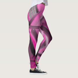 Girly Elegant Hot Roze Zwart Moderne Kunst Leggings